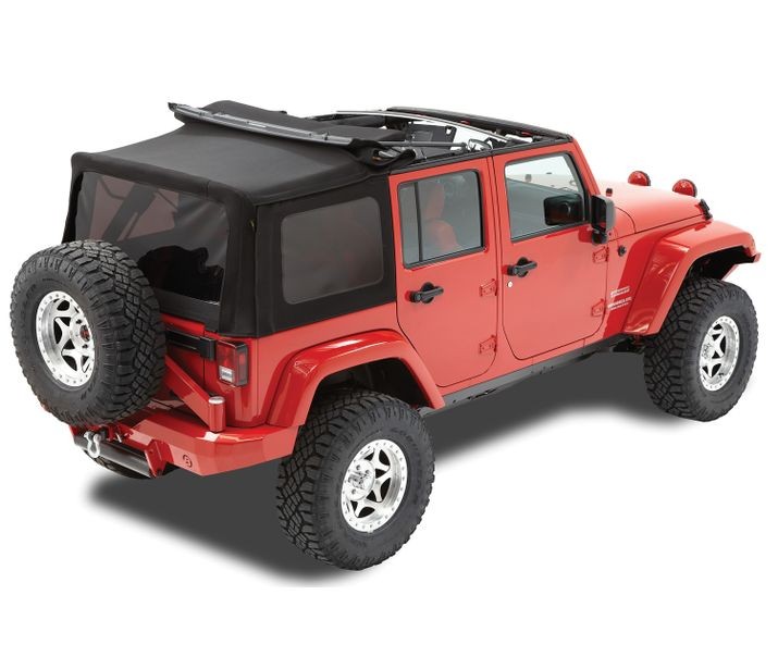10-18 JEEP WRANGLER JK 4DR;NO DOORS INC;TINTED SIDE/REAR WIND;PREMIUM ACRYLIC REPLACE-A-TOP;BLK TWIL