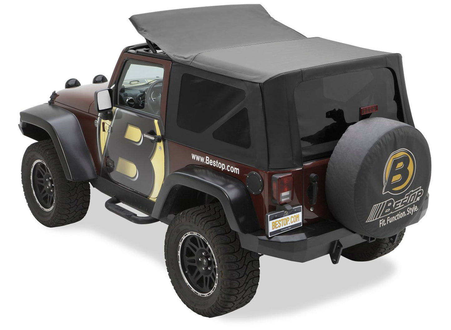 10-18 JEEP WRANGLER JK 2DR REPLACE-A-TOP FOR OEM HARDWARE; BLACK DIAMOND SAILCLOTH