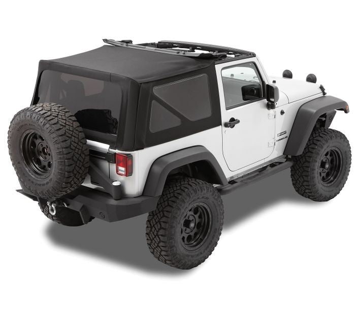 10-18 JEEP WRANGLER JK 2DR;NO DOORS INC;TINTED SIDE/REAR WIND;PREMIUM ACRYLIC REPLACE-A-TOP;BLK TWIL