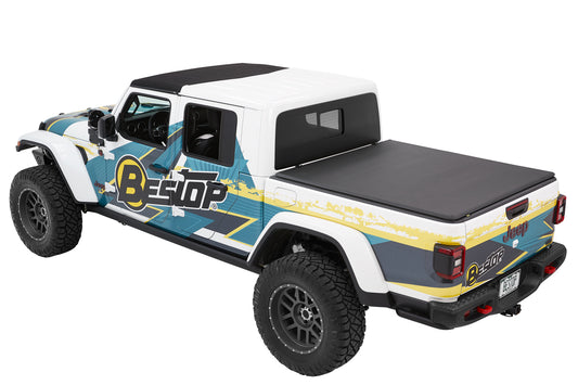 20-C JEEP GLADIATOR FOR 5 FT. BED BLACK TWILL EZ-FOLD SOFT TRI-FOLD TONNEAU COVER