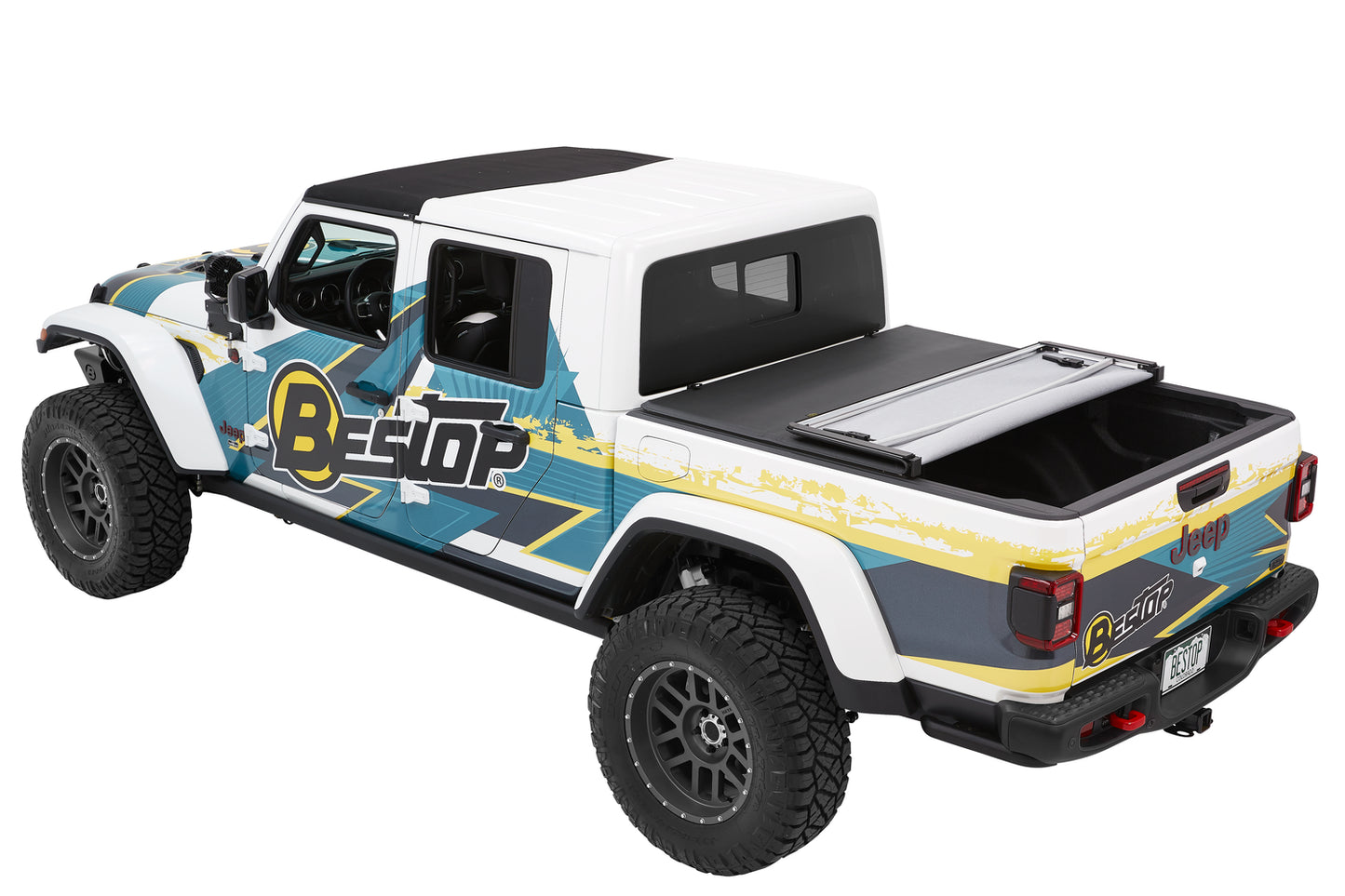 20-C JEEP GLADIATOR FOR 5 FT. BED BLACK TWILL EZ-FOLD SOFT TRI-FOLD TONNEAU COVER