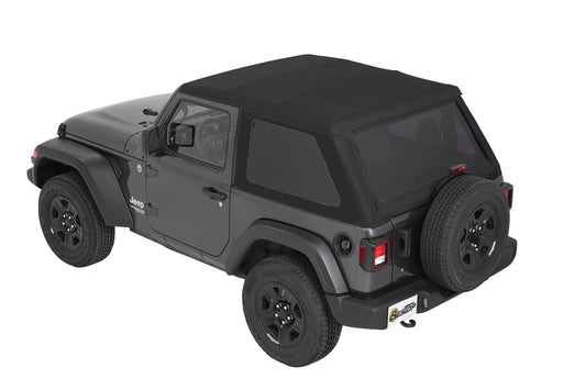 18-C JEEP WRANGLER JL 2DR TREKTOP SLANTBACK SOF TOP; BLACK DIAMOND