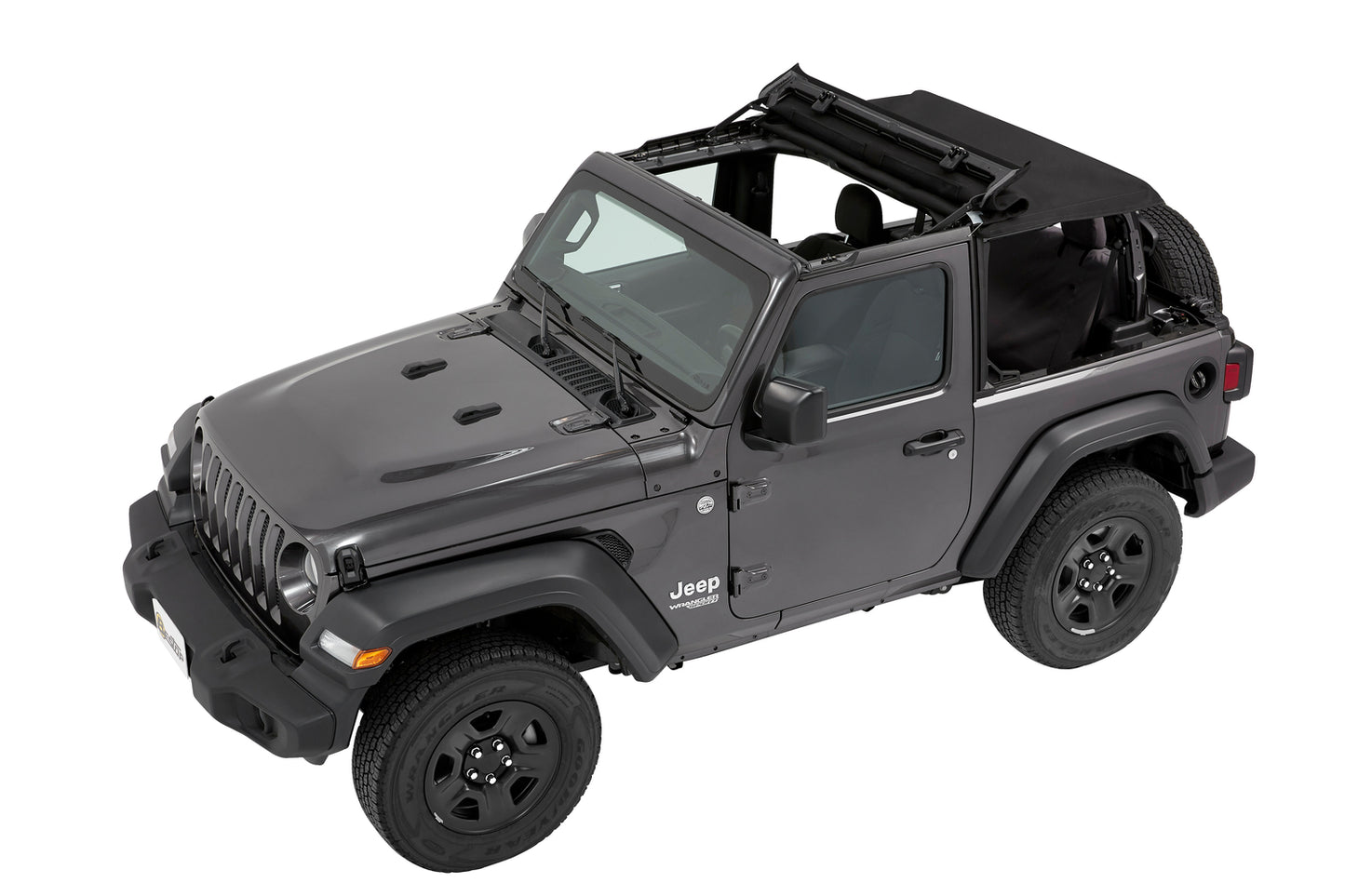 18-C JEEP WRANGLER JL 2DR TREKTOP SLANTBACK SOF TOP; BLACK DIAMOND