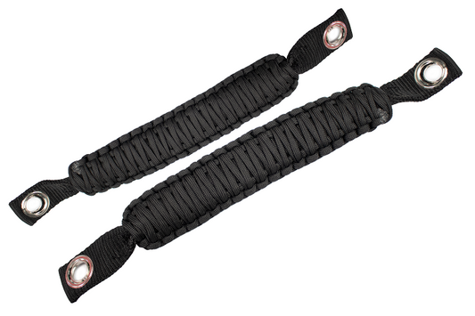 0718 WRANGLER JK BLACK PARACORD GRAB HANDLES FOR APILLAR AND SOUND BAR