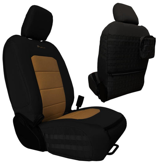 Front seat covers for a 2019+ Jeep Gladiator BLACK - COYOTE