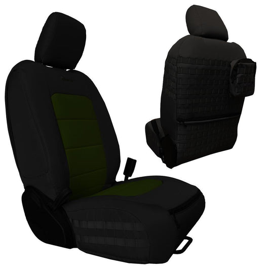 Front seat covers for a 2019+ Jeep Gladiator BLACK - OLIVE