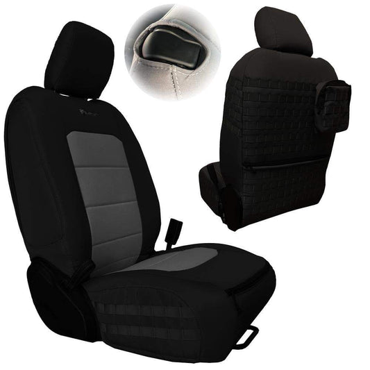 Jeep JL 2018 + 2 door Tactical front seat covers Black outer - Graphite inner