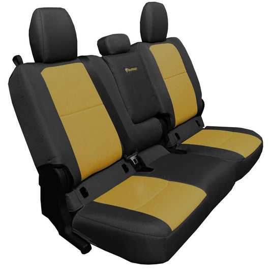 Rear 4 Door seat covers for a 2019+ Jeep Gladiator BLACK - COYOTE ( WITH FOLD ARM REST)