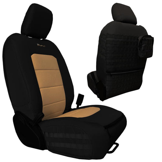 Front seat covers for a 2019+ Jeep Gladiator BLACK - KHAKI