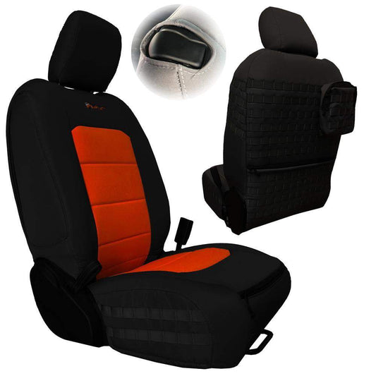 Jeep JL 2018 + 2 door front seat covers Black outer - Red inner