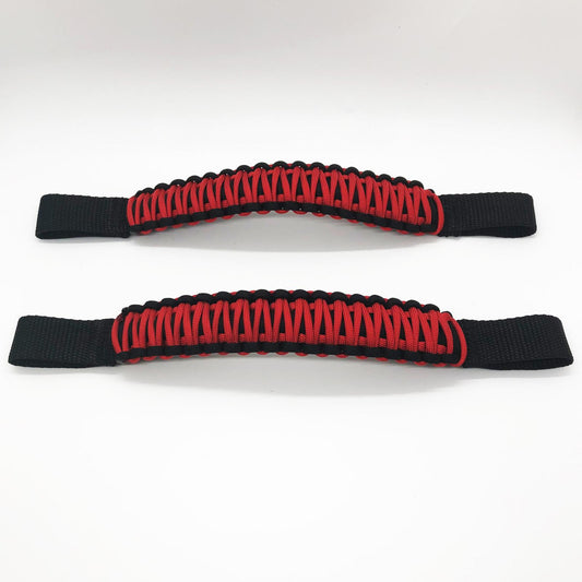 Bartact Paracord Grab Handle - Headrest - (Sold as Pair) - Black/Red