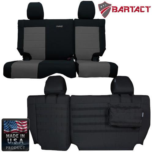 BARTACT SUPER 2013-18 Jeep JK Seat Cover Rear Split Bench 4 Door Outer Color Black Insert Color Graphite