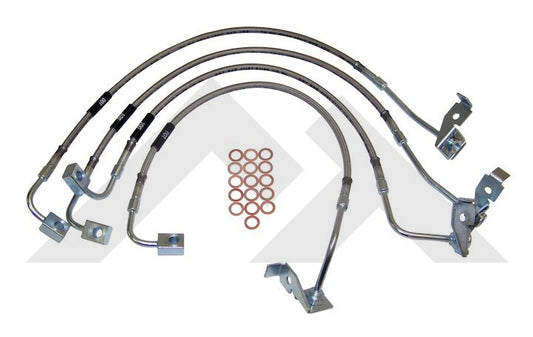 RT Off-Road Jeep Stainless Steel Brake Hose Kit - Stainless