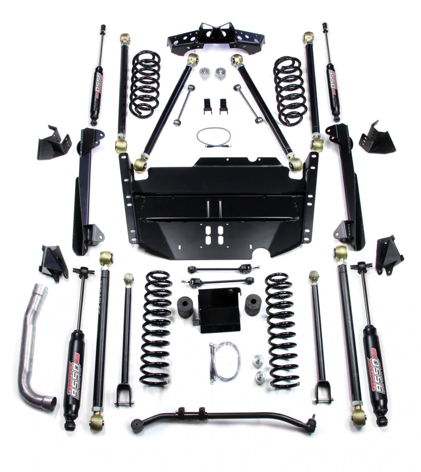 Jeep TJ 4 Inch Pro LCG Long Flexarm Suspension System w/ 9550 Shocks 97-06 Wrangler TJ TeraFlex