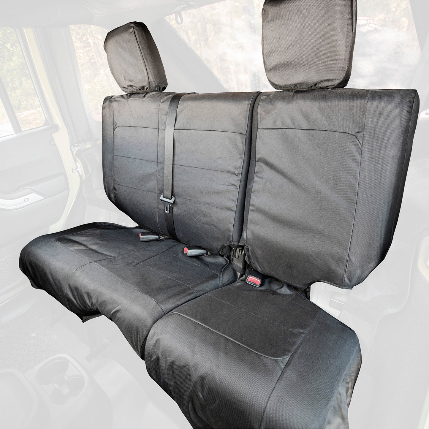 Ballistic Seat Cover, Rear, Black, 4 Door; 11-16 Jeep Wrangler JKU