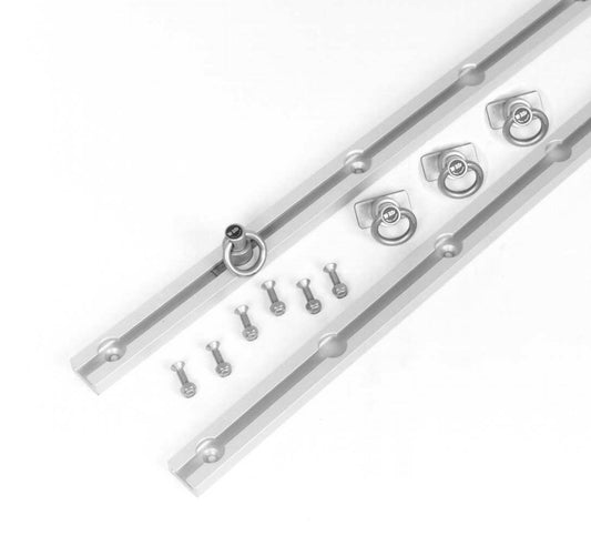 Hi-lift Jack BXR68S 68" Silver Set. 2 anodized aluminum rails, 4 stainless steel locking slides.