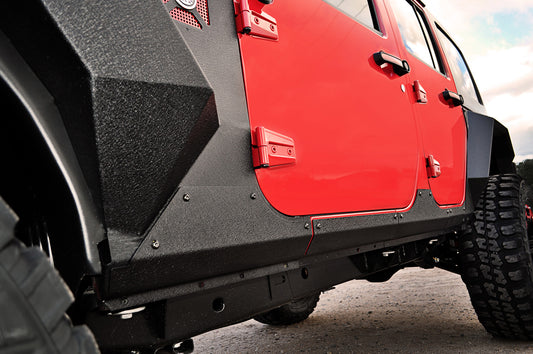 Body Armor Cladding, Rocker Panel Guard, Steel; 07-18 Jeep Wrangler JK