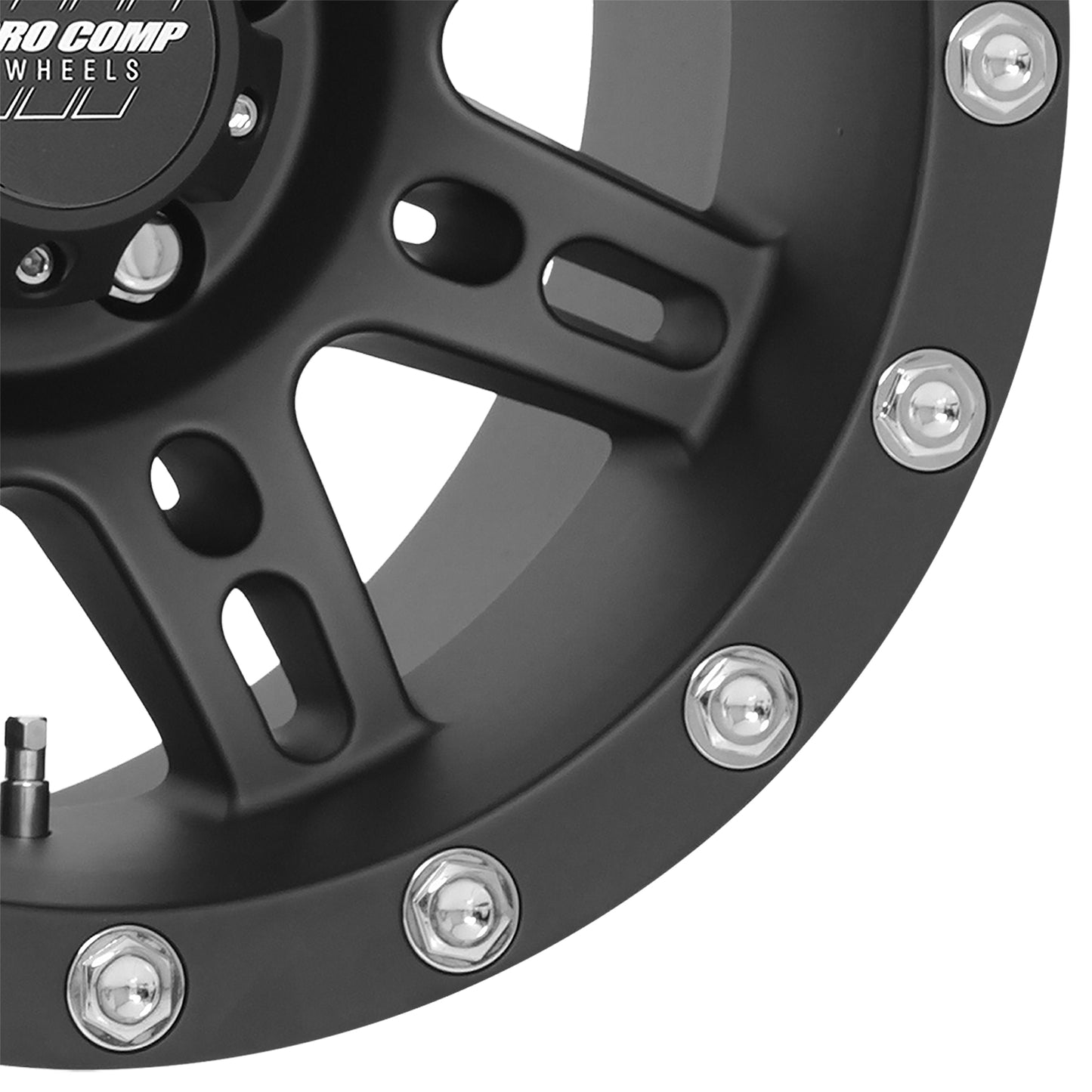 Pro Comp 7031-5865 Stryker Matte Black 15x8 5x4.5 3.75BS Offset -19mm Cap P/N 703154500