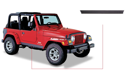 Bushwacker 14002 Black Trail Armor Side Rocker Panels for 1997-2006 Jeep Wrangler 2-Door, Pair