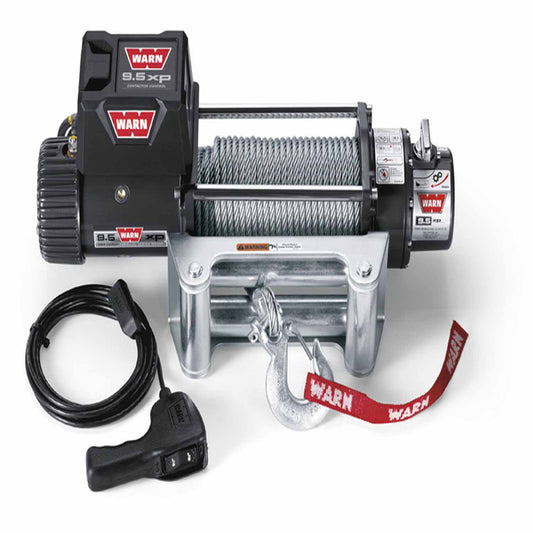 Warn 68500 Winch 12 Volt 9500 LB Cap 100 Ft Wire Rope Roller Fairlead Wired Remote
