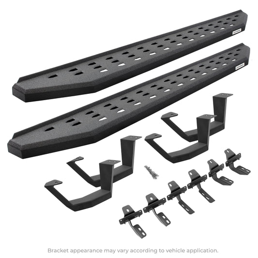 RB20 Running boards - Complete Kit: RB20 Running board + Brackets + 2 pair RB20 Drop Steps Wrangler JLU Jeep 2018 2020