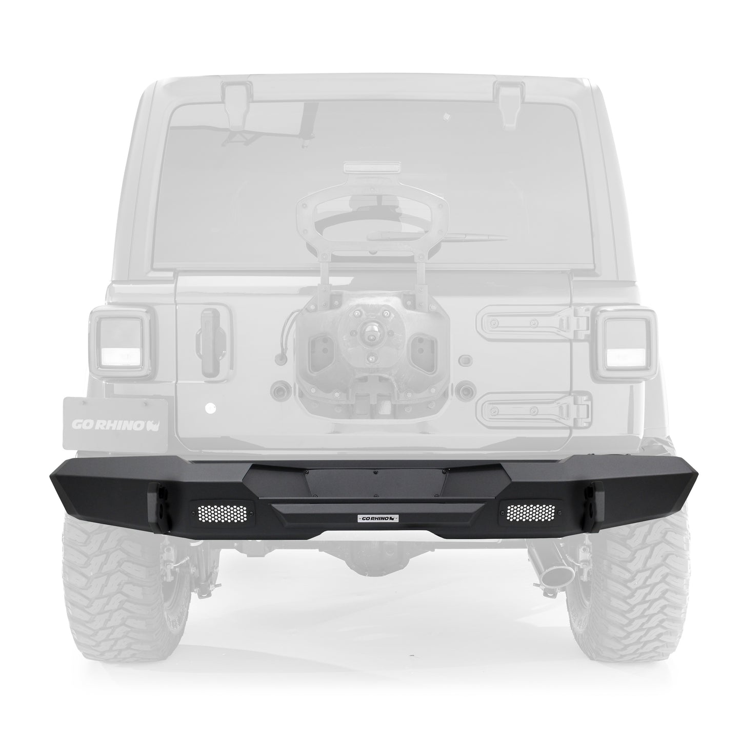 18-C WRANGLER JLU REAR BUMPER INCLFACTORY HITCHES BLACK TRAILLINE REAR FULL WIDTH BUMPER