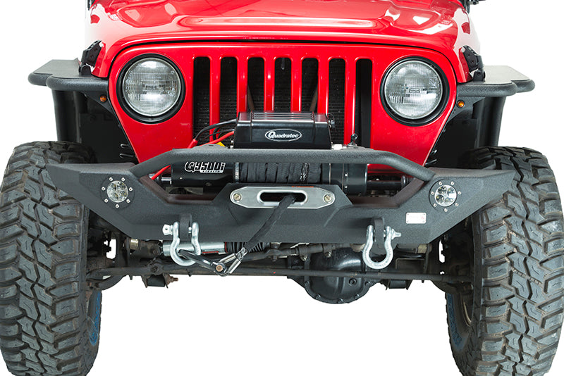 88-06 WRANGLER FRONT BUMPER WITH LED LIGHTS STEEL TEXTURED BLACK POWDER COAT