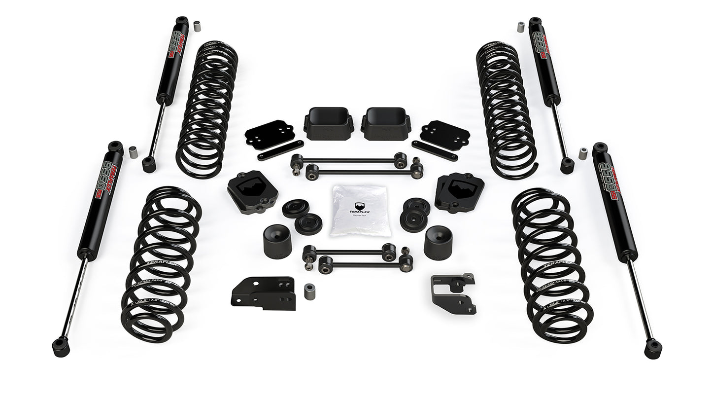 JL 4dr: 3.5FT Coil SprFTg Base Lift Kit AND 9550 VSS TwFT-Tube Shocks