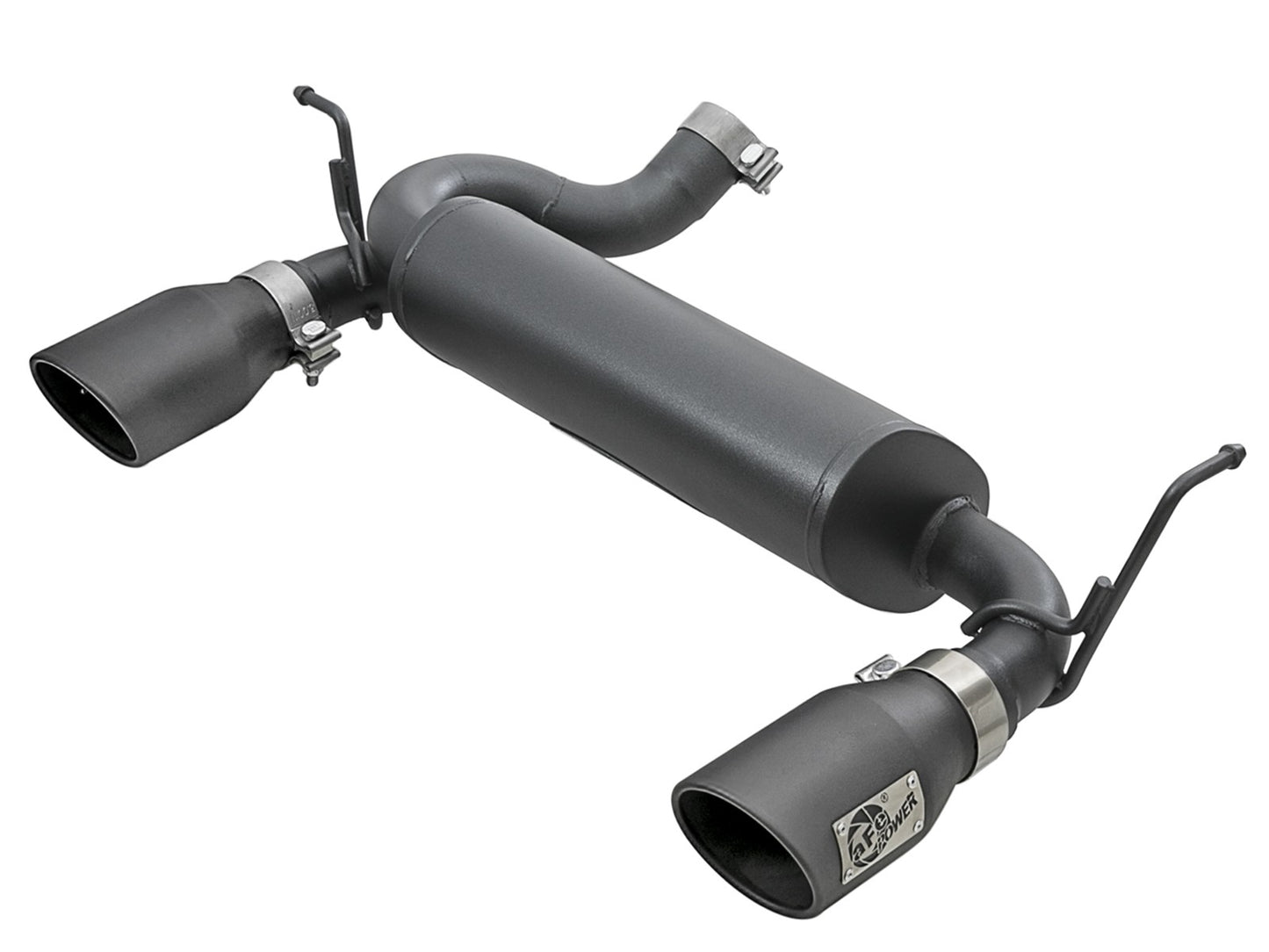 REBEL SERIES 2.5IN 409 STAINLESS STEEL AXLE-BACK EXHAUST SYSTEM W/ BLACK TIPS