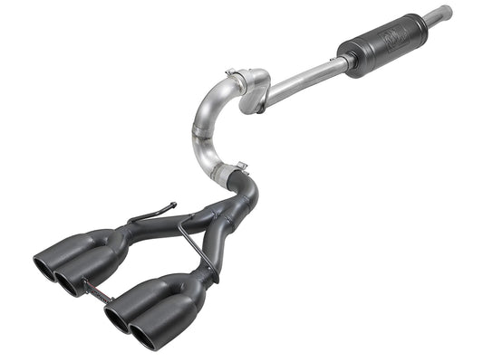 REBEL SERIES 2-1/2 IN 304 STAINLESS STEEL CAT-BACK EXHAUST SYSTEM W/ BLACK TIP