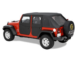 07-17 WRANGLER FRONT 2-PC FULL FABRIC DOOR SET-BLACK DIAMOND