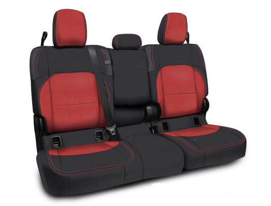 Rear Bench Cover for Jeep Gladiator with leather interior - Black and red