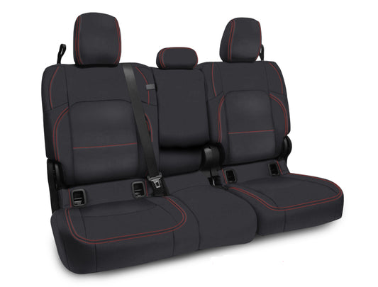 Rear Bench Cover for Jeep Gladiator JT with leather interior Black with Red Stitching