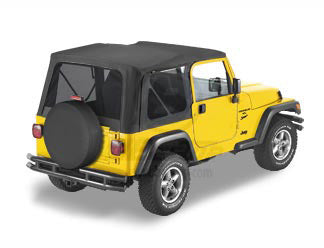 97-02 JEEP WRANGLER REPLACE-A-TOP FABRIC SOFT TOP ONLY INCL TINTED WINDOWS-BLACK DENIM