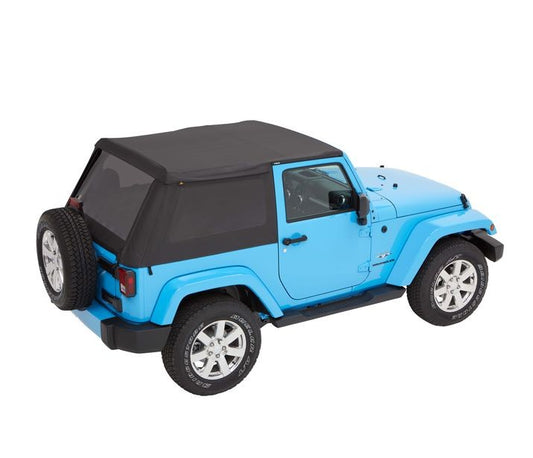 07-18 JEEP WRANGLER JK 2-DOOR TREKTOP SLANTBACK SOFT TOP; BLACK DIAMOND