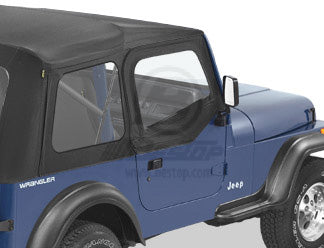 88-95 JEEP WRANGLER UPPER FABRIC HALF-DOOR SET-BLACK DENIM