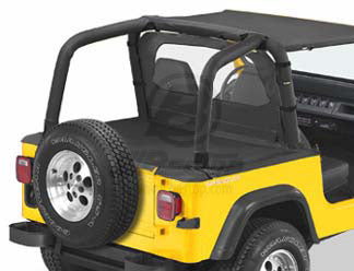 92-95 JEEP WRANGLER W/FACTORY HARDTOP REMOVED/INCL BELTRAIL CHANNEL DUSTER DECK COVER-BLACK DENIM