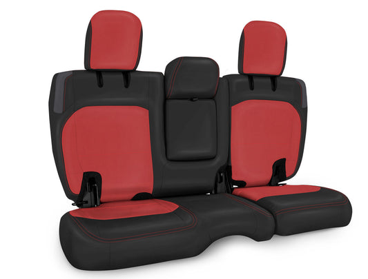 Rear Bench Cover for Jeep Wrangler JL  4 door with leather interior - Black and red