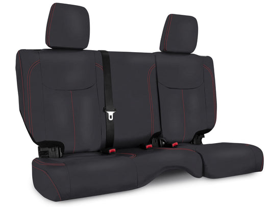 Rear Seat Cover for  13- 17 Jeep Wrangler JK 2 door Black with Red Stitching