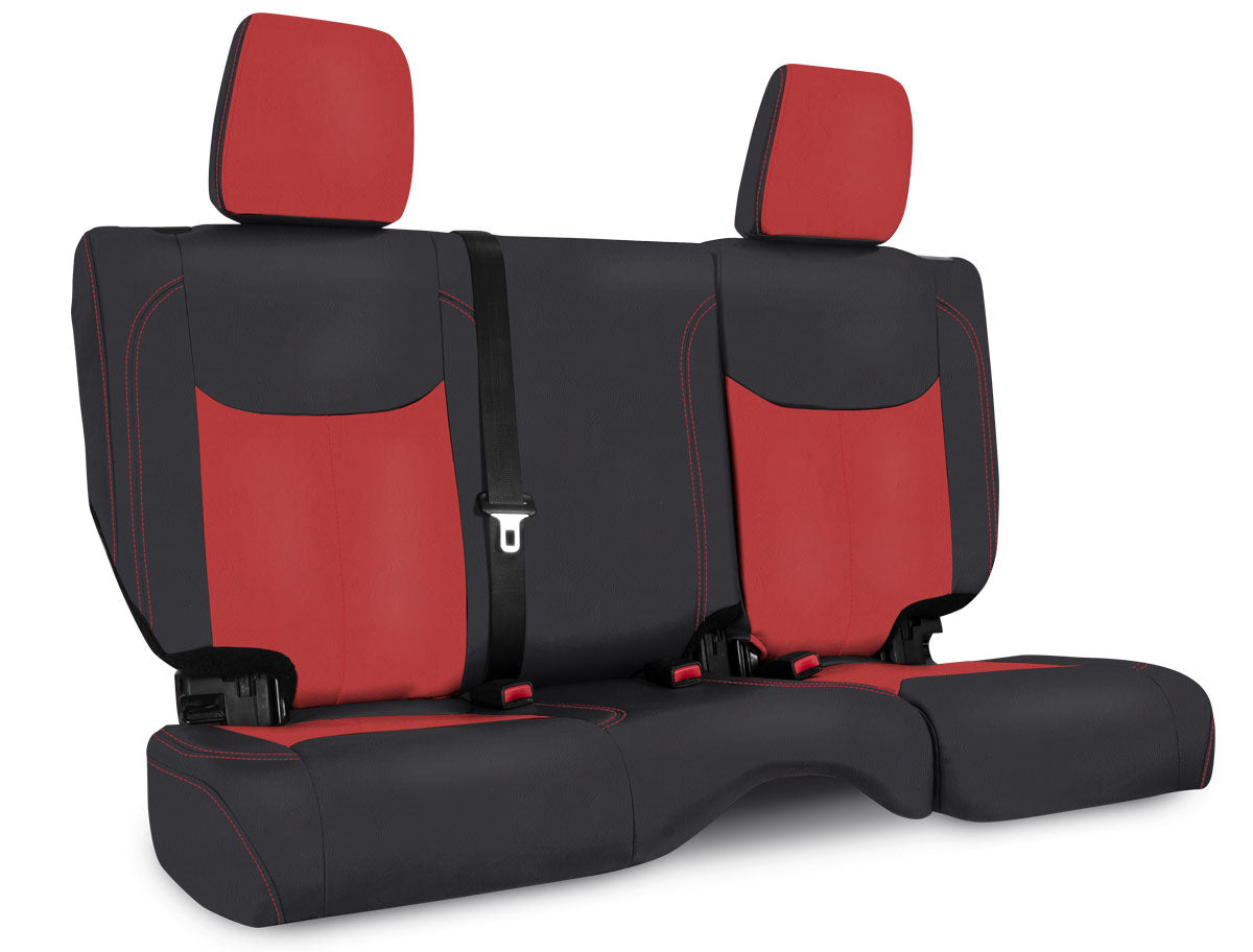 Rear Seat Cover for 13 to 17 Jeep Wrangler JK 4 door  Black and red