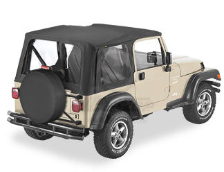 97-02 JEEP WRANGLER REPLACE-A-TOP FABRIC SOFT TOP ONLY INCL CLEAR WINDOWS-BLACK DENIM