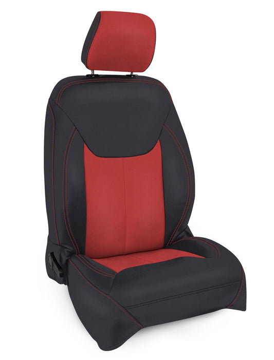 Front Seat Covers for 13 to 17 Jeep Wrangler JK 2 door or 4 door (Pair)  Black and red