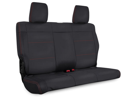 Rear Seat Cover for  11- 12 Jeep Wrangler JK 2 door Black with Red Stitching