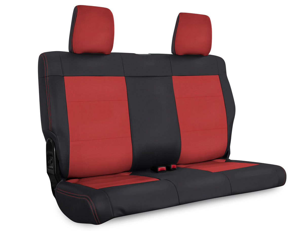 Rear Seat Cover for 07 to 10 Jeep Wrangler JK 2 door  Black and red