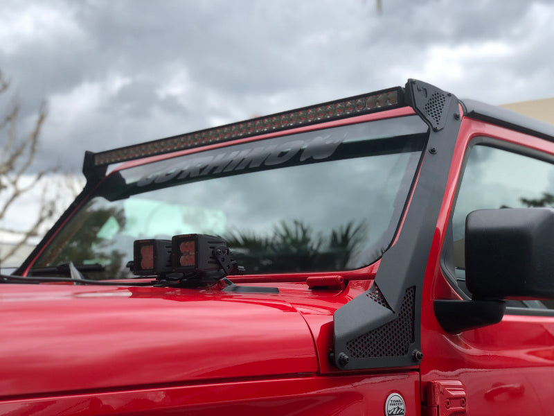 18-C WRANGLER JLU BLACK XE SERIES WINDSHIELD LED LIGHT BAR MOUNT BRACKET