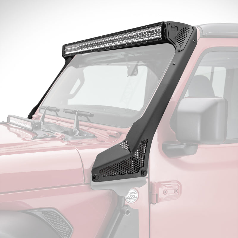 18-C WRANGLER JLU BLACK XE SERIES WINDSHIELD LED LIGHT BAR MOUNT BRACKET