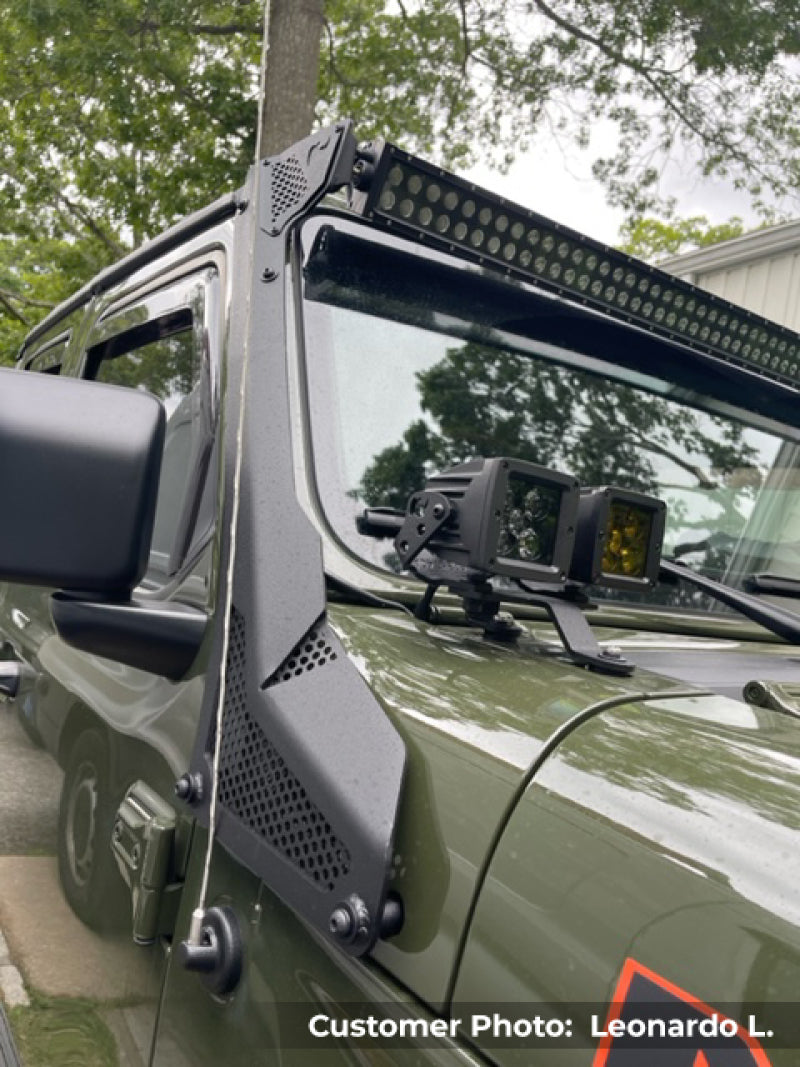 18-C WRANGLER JLU BLACK XE SERIES WINDSHIELD LED LIGHT BAR MOUNT BRACKET