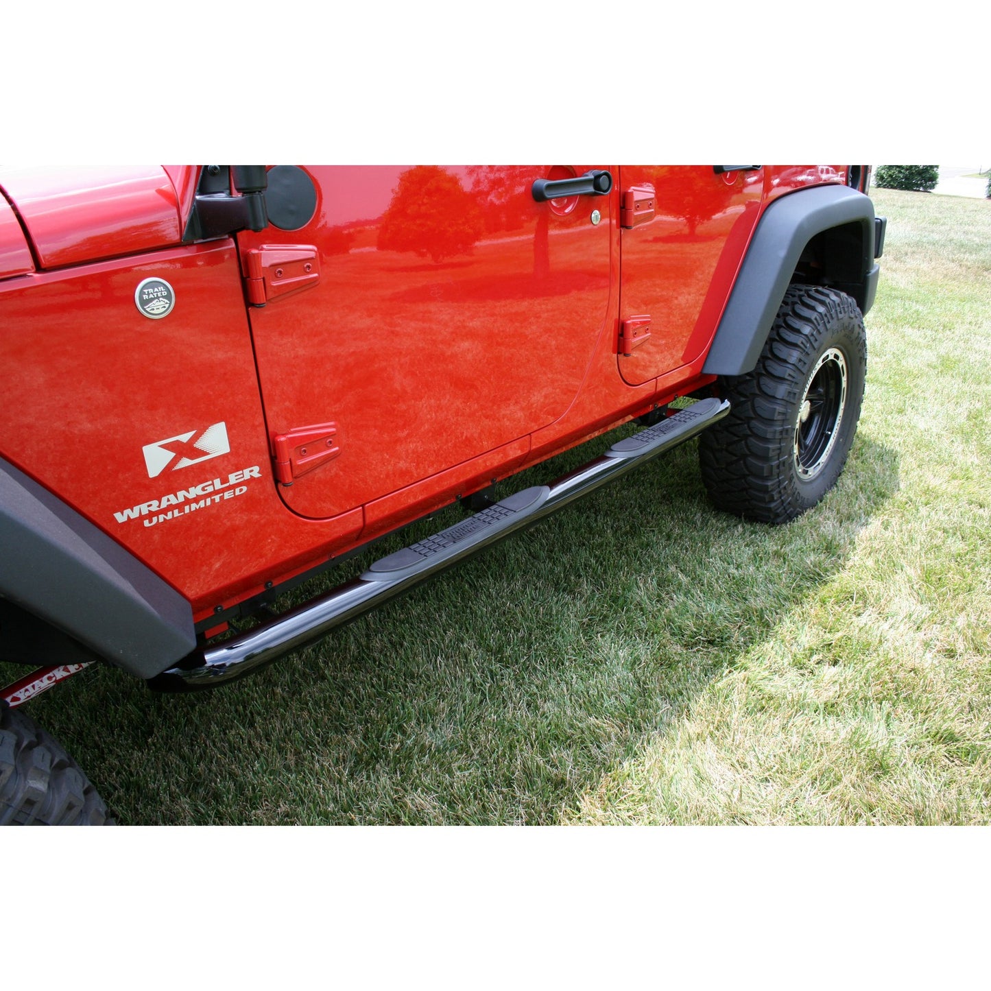 Tube Side Step Kit Round 3 Inch Black 07-18 Jeep Wrangler 4 Door