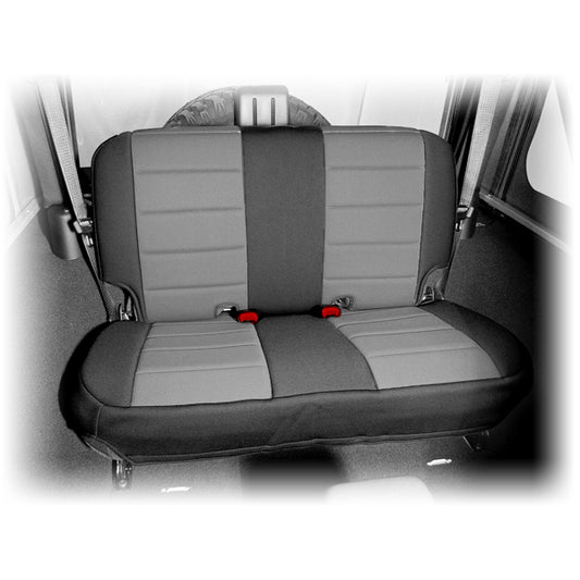 Seat Cover Rear Neoprene Black Gray 07-18 Jeep Wrangler JK