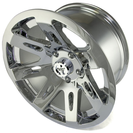 07-16 WRANGLER ALUMINUM WHEEL 17X9POLISHED CHROME, 12MM OFFSET,5 ON 5